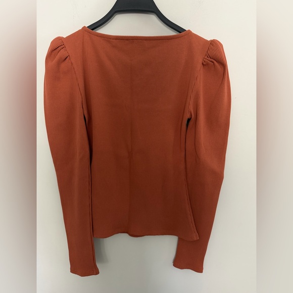 7 For All Mankind Terracotta Ribbed Top - Picture 6 of 7